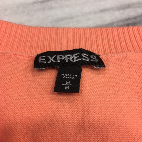 Express Orange Sherbet Crystal Encrusted Sweater - Picture 3 of 8